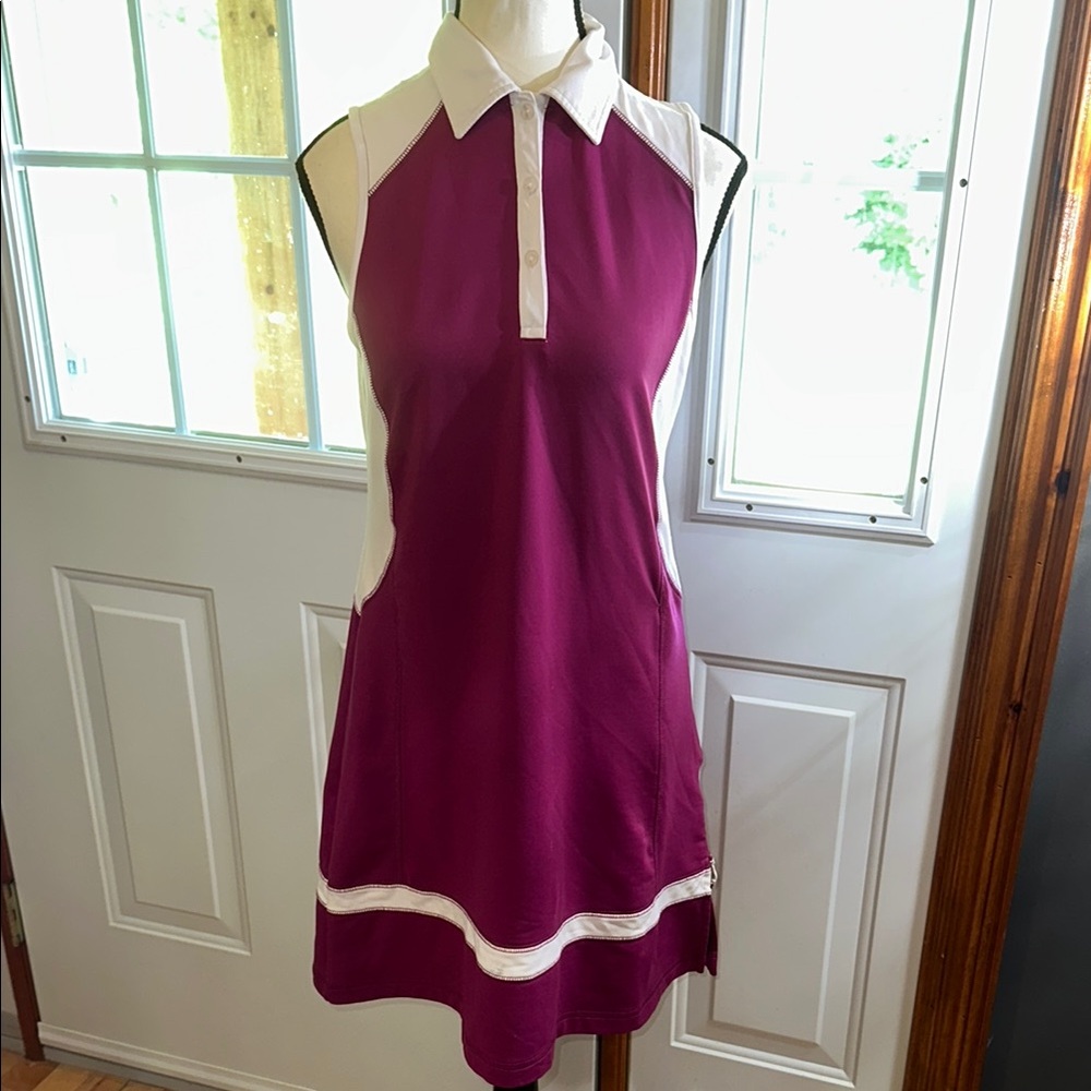 Gordon Cooper Golf Sleeveless Purple and White Dress